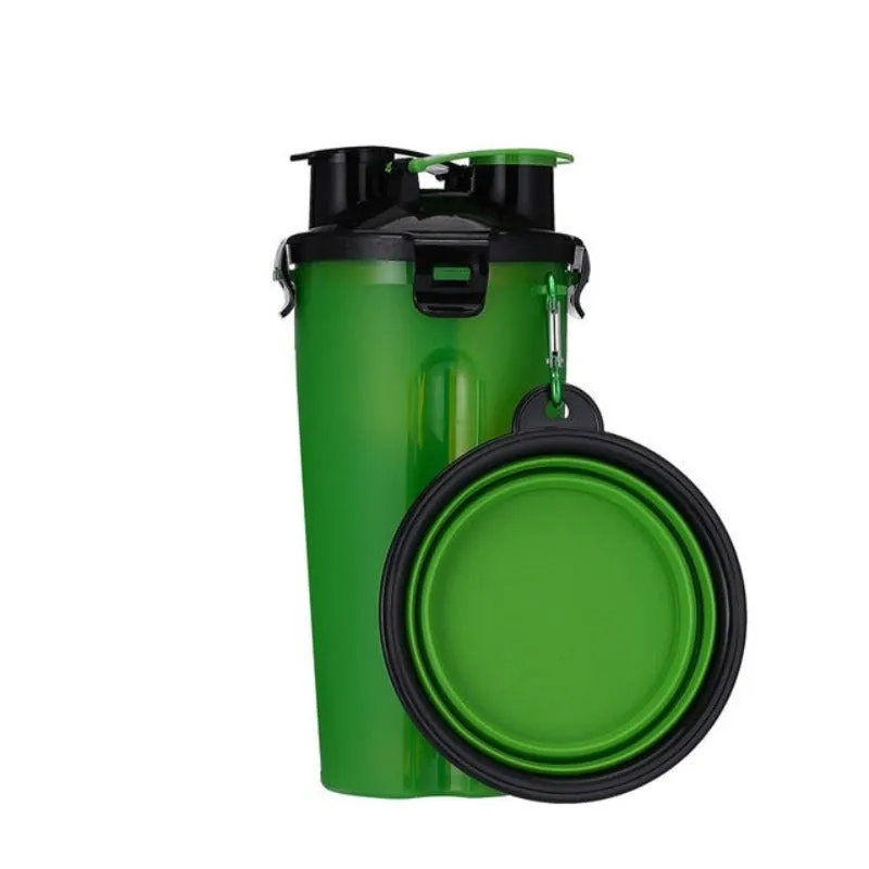 2 In 1 Dog Water Bottle And Food Bowl Pet Feeder
