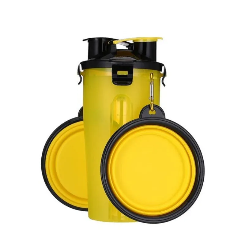2 In 1 Dog Water Bottle And Food Bowl Pet Feeder