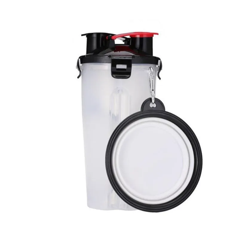 2 In 1 Dog Water Bottle And Food Bowl Pet Feeder