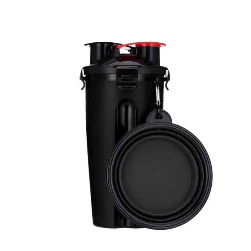 2 In 1 Dog Water Bottle And Food Bowl Pet Feeder