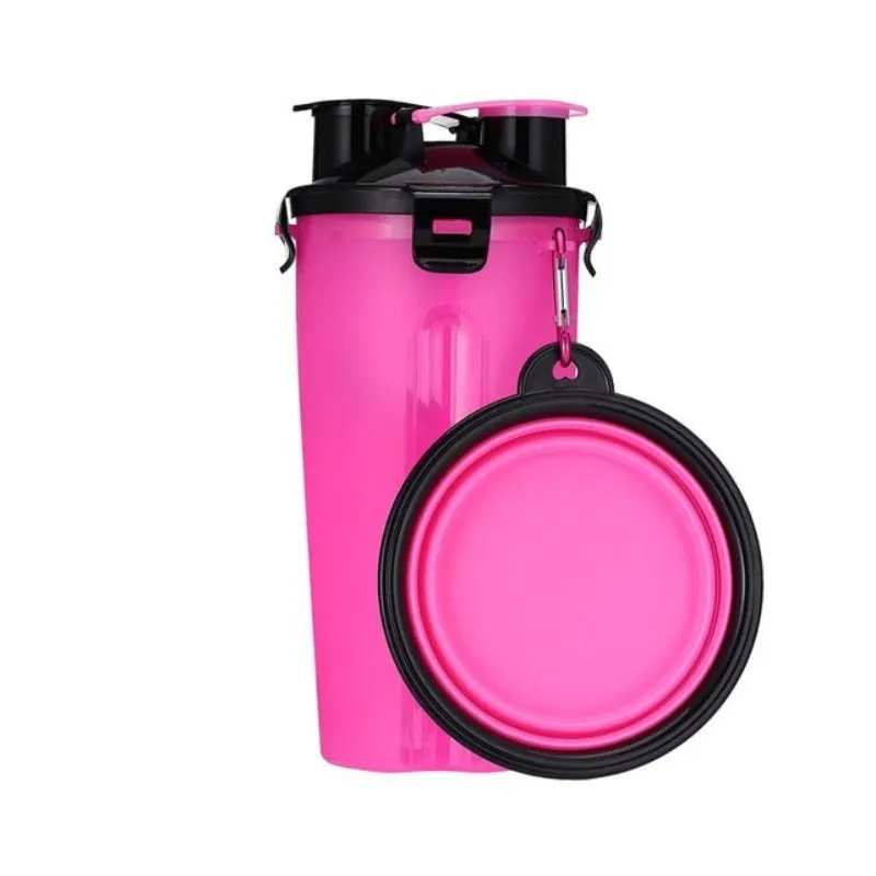 2 In 1 Dog Water Bottle And Food Bowl Pet Feeder