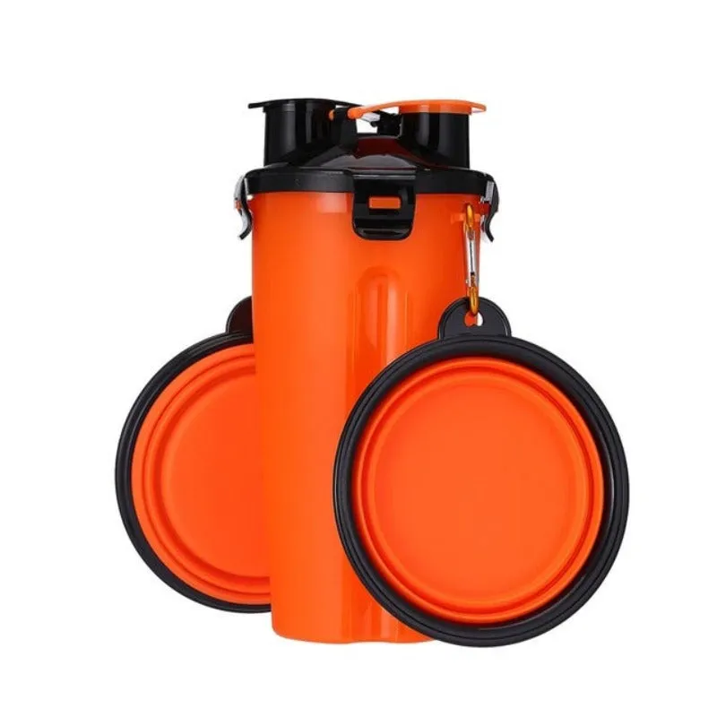 2 In 1 Dog Water Bottle And Food Bowl Pet Feeder