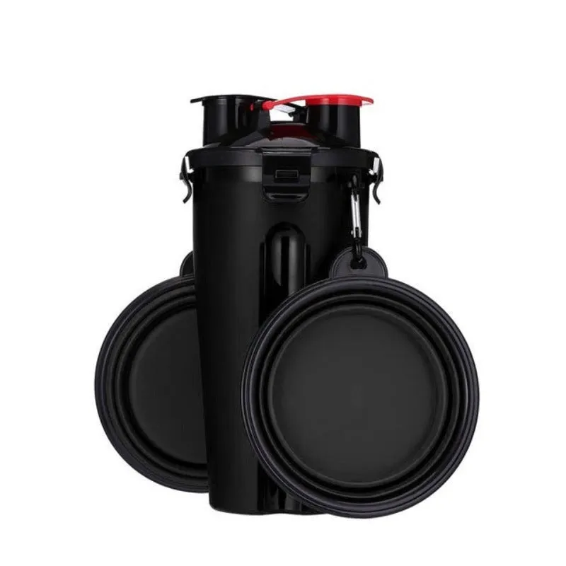 2 In 1 Dog Water Bottle And Food Bowl Pet Feeder
