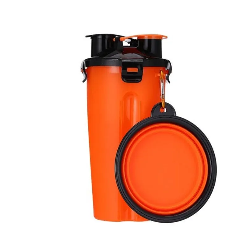 2 In 1 Dog Water Bottle And Food Bowl Pet Feeder