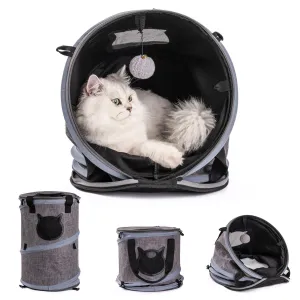 3 In 1 Cat Bed, Foldable Tunnel Pet Travel Carrier Bag Toy Cat Bed With Plush Balls For Indoor Cats Puppy