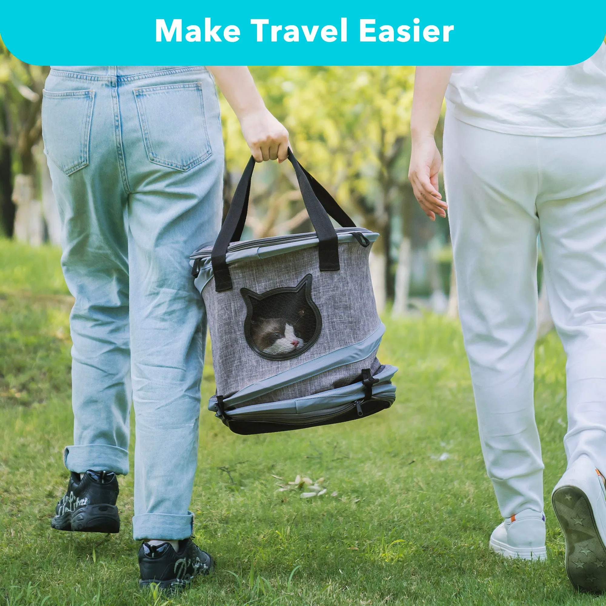 3 In 1 Cat Bed, Foldable Tunnel Pet Travel Carrier Bag Toy Cat Bed With Plush Balls For Indoor Cats Puppy