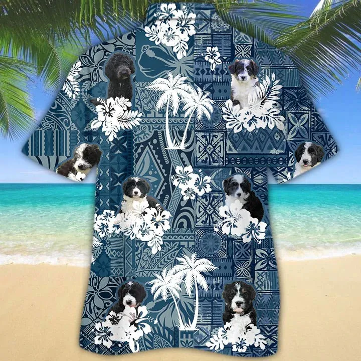 3D Full Print Border Doodle Hawaiian Shirt, Hawaiian Dog Shirt, Animal Hawaii Summer Beach Shirts