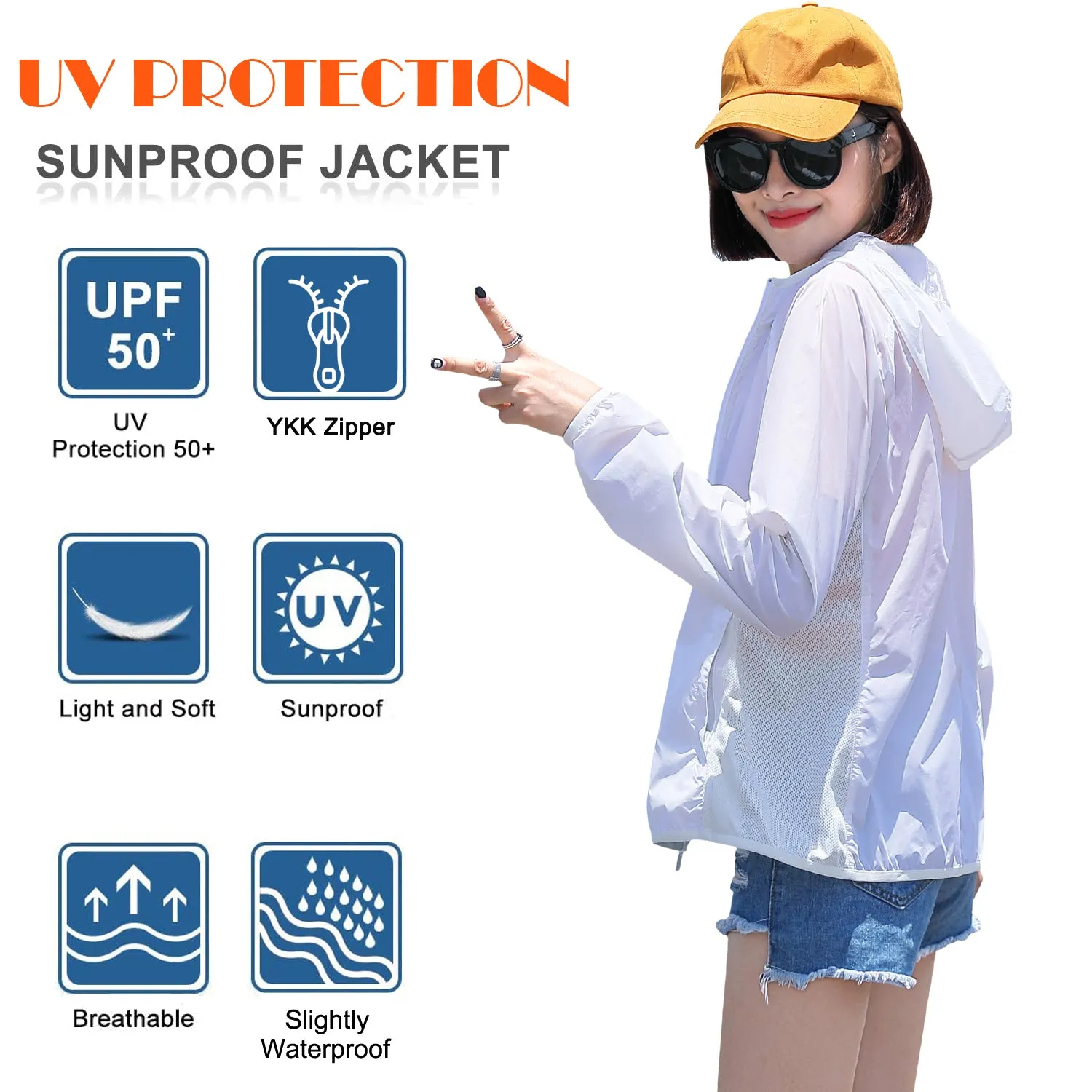 Anniou Women's Outdoor UV Hoodie Cycling Jacket