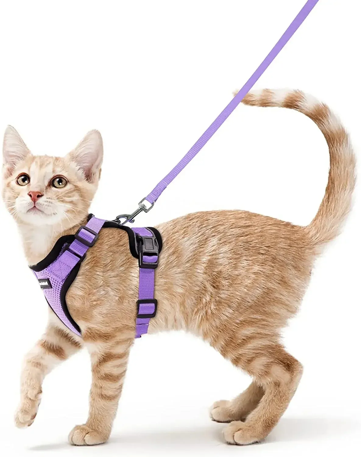ATUBAN Adjustable Cat Harness and Leash – Escape Proof Soft Vest with Breathable Reflective Strips