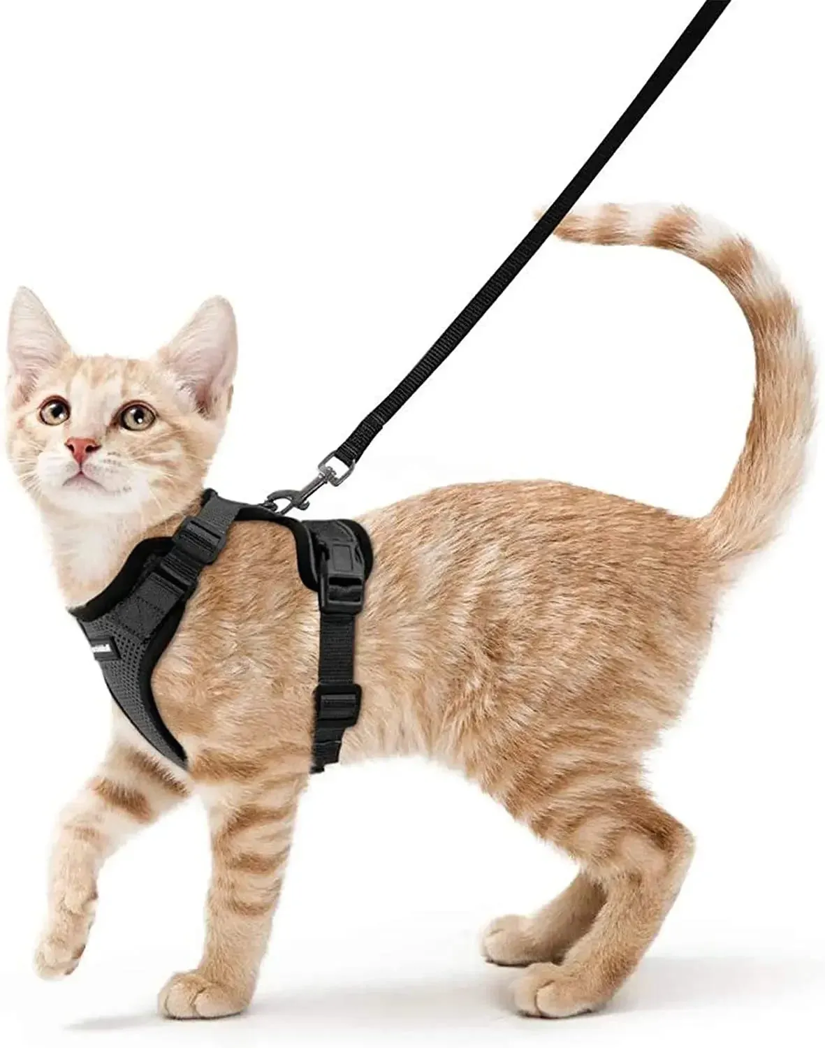 ATUBAN Adjustable Cat Harness and Leash – Escape Proof Soft Vest with Breathable Reflective Strips