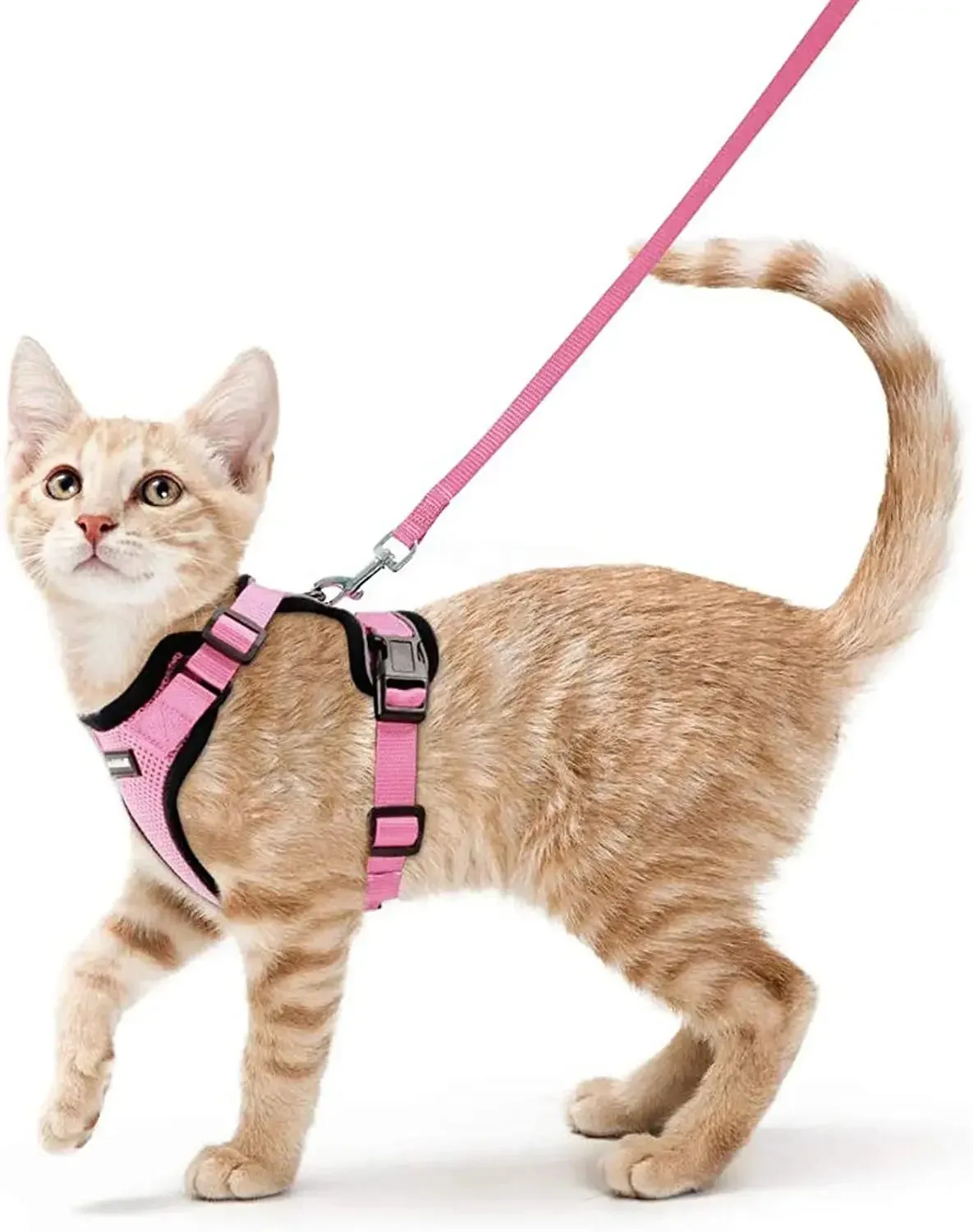 ATUBAN Adjustable Cat Harness and Leash – Escape Proof Soft Vest with Breathable Reflective Strips