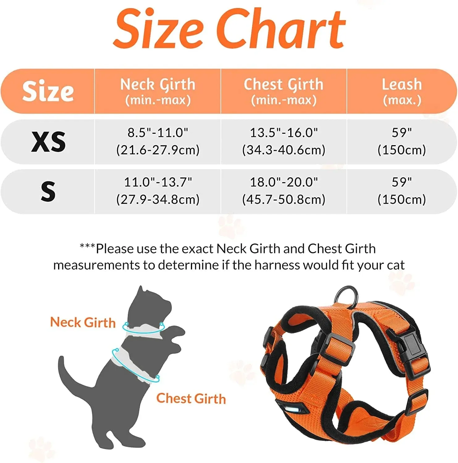 ATUBAN Adjustable Cat Harness and Leash – Escape Proof Soft Vest with Breathable Reflective Strips