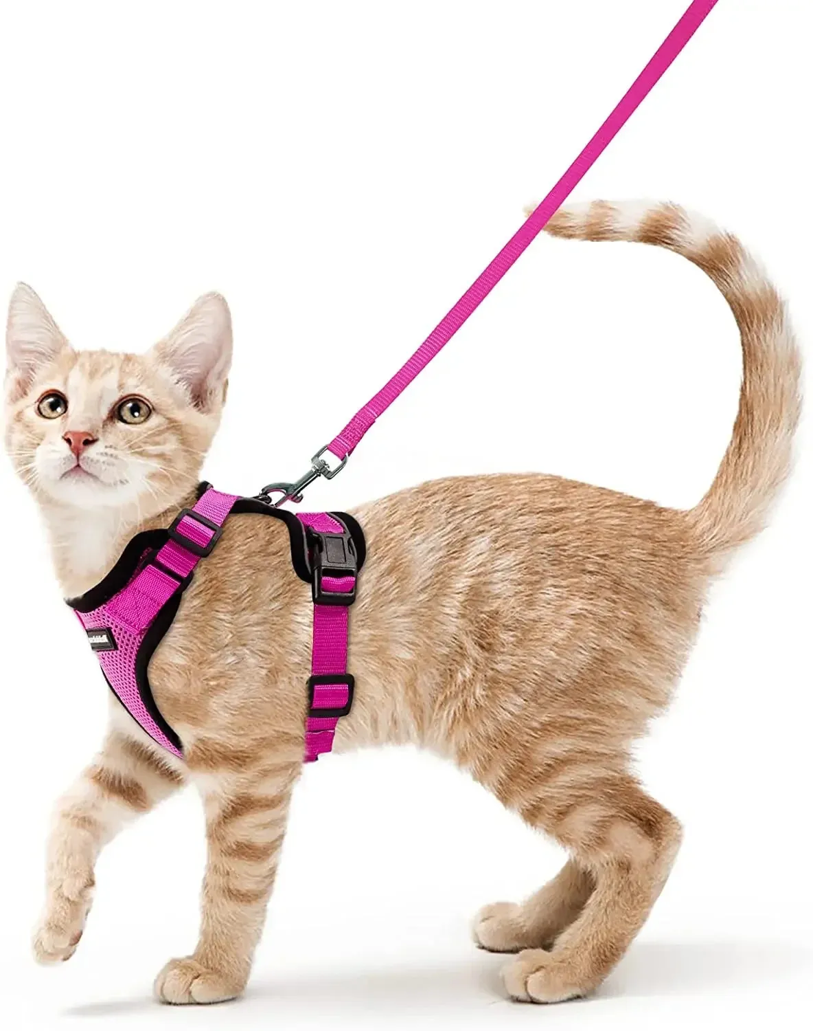 ATUBAN Adjustable Cat Harness and Leash – Escape Proof Soft Vest with Breathable Reflective Strips