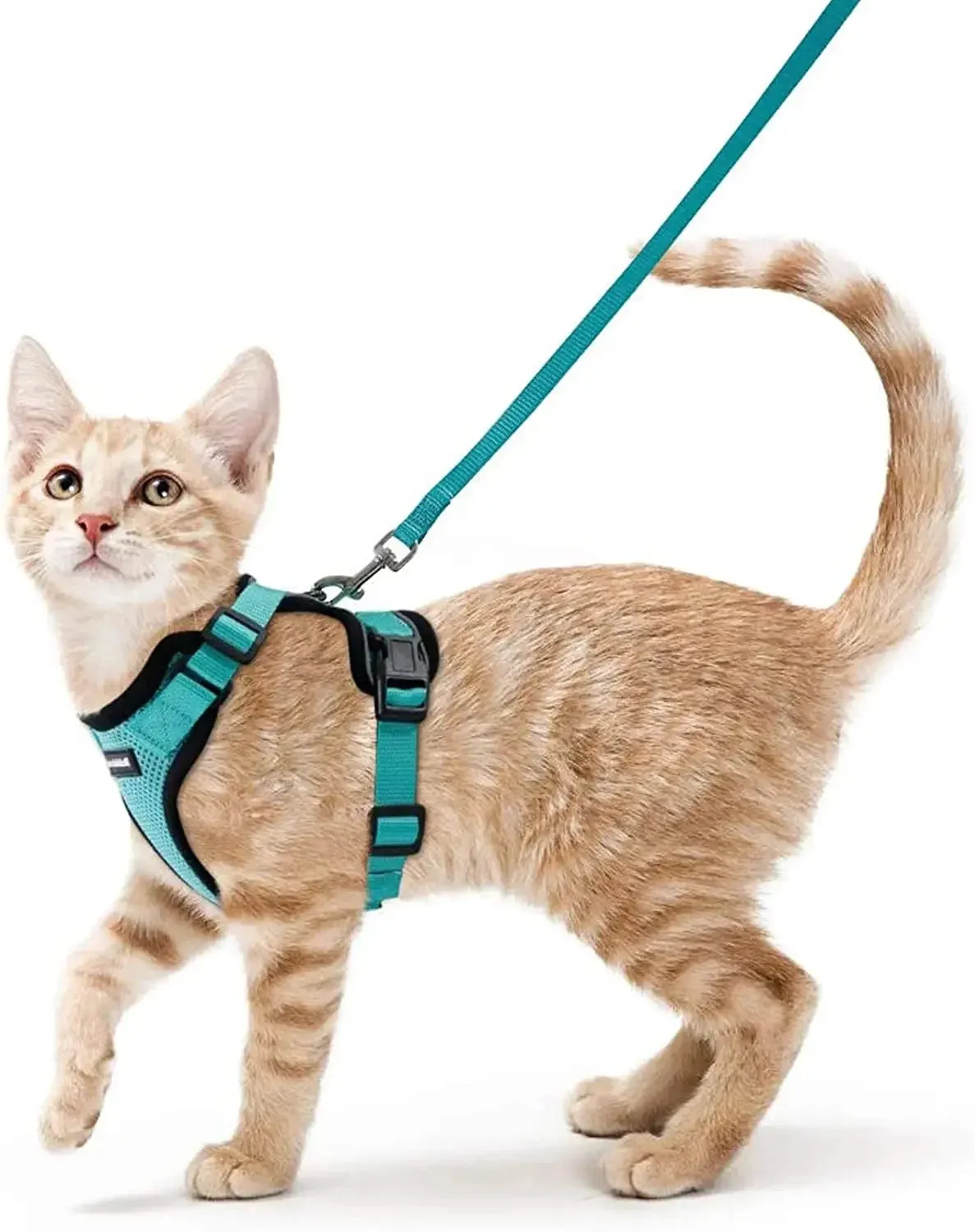 ATUBAN Adjustable Cat Harness and Leash – Escape Proof Soft Vest with Breathable Reflective Strips