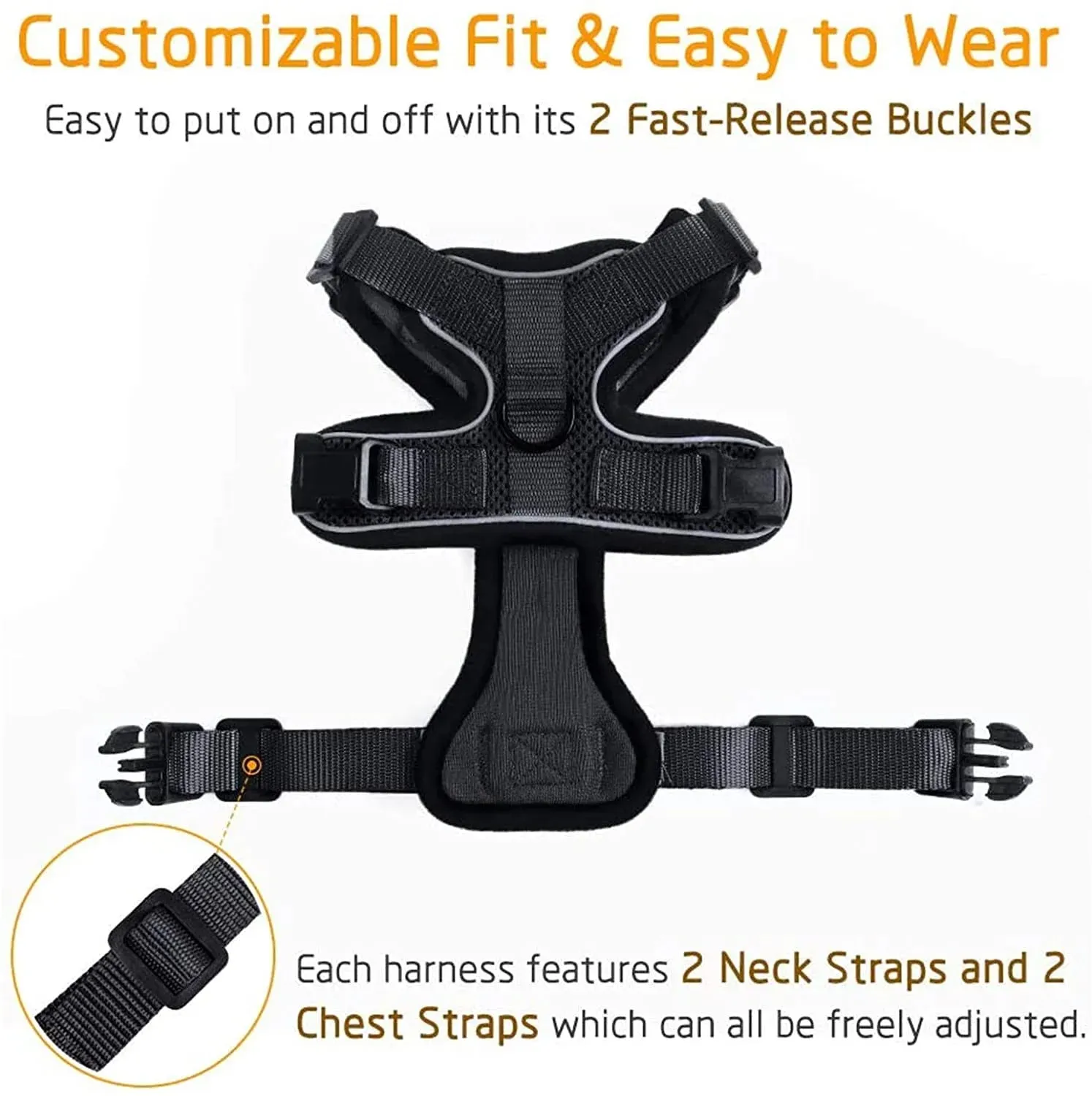 ATUBAN Cat Harness and Leash Set – Adjustable with Breathable Reflective Design Vest for Cats