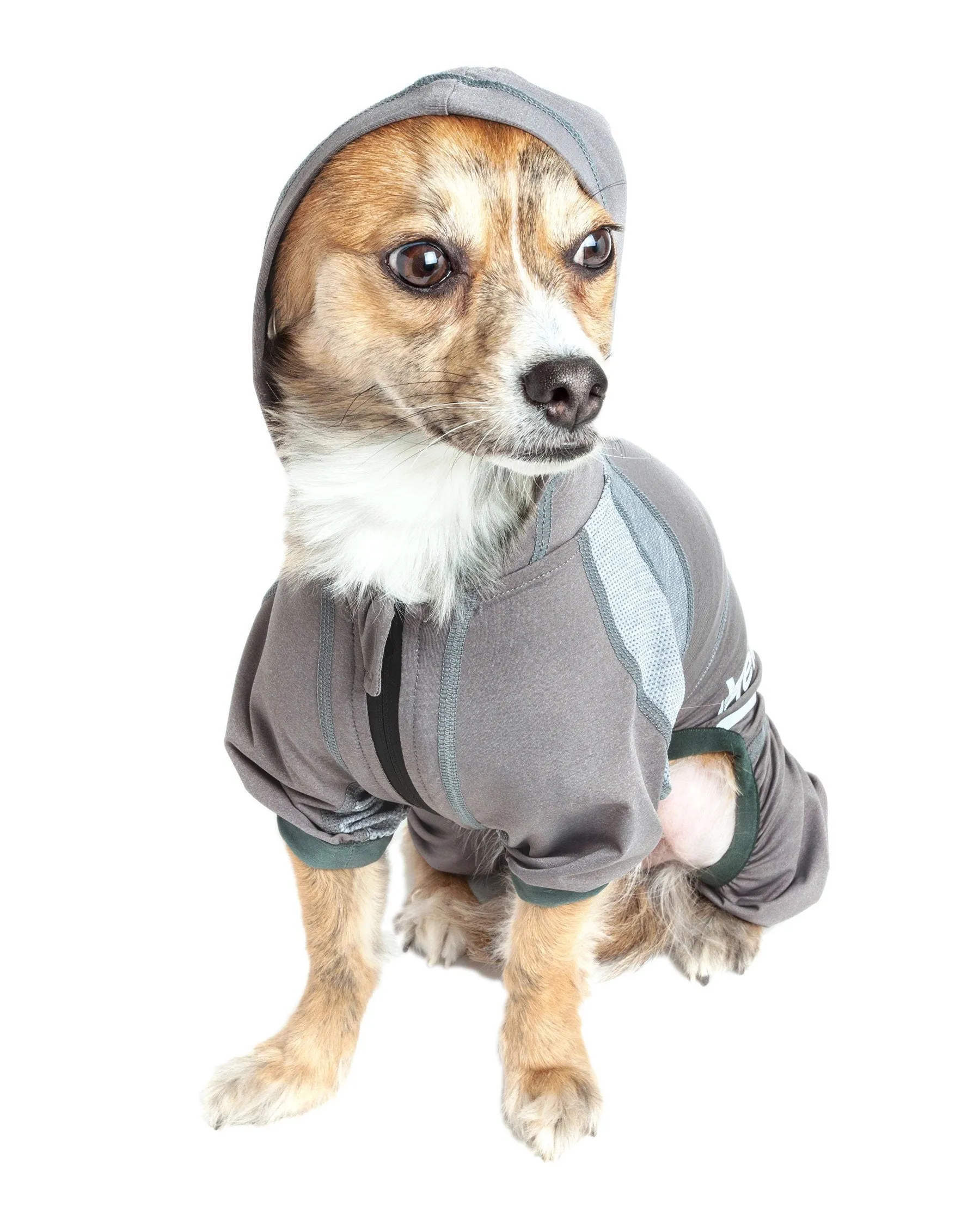 Dog Helios ® 'Namastail' Lightweight 4-Way-Stretch Yoga Performance Dog Tracksuit Hoodie