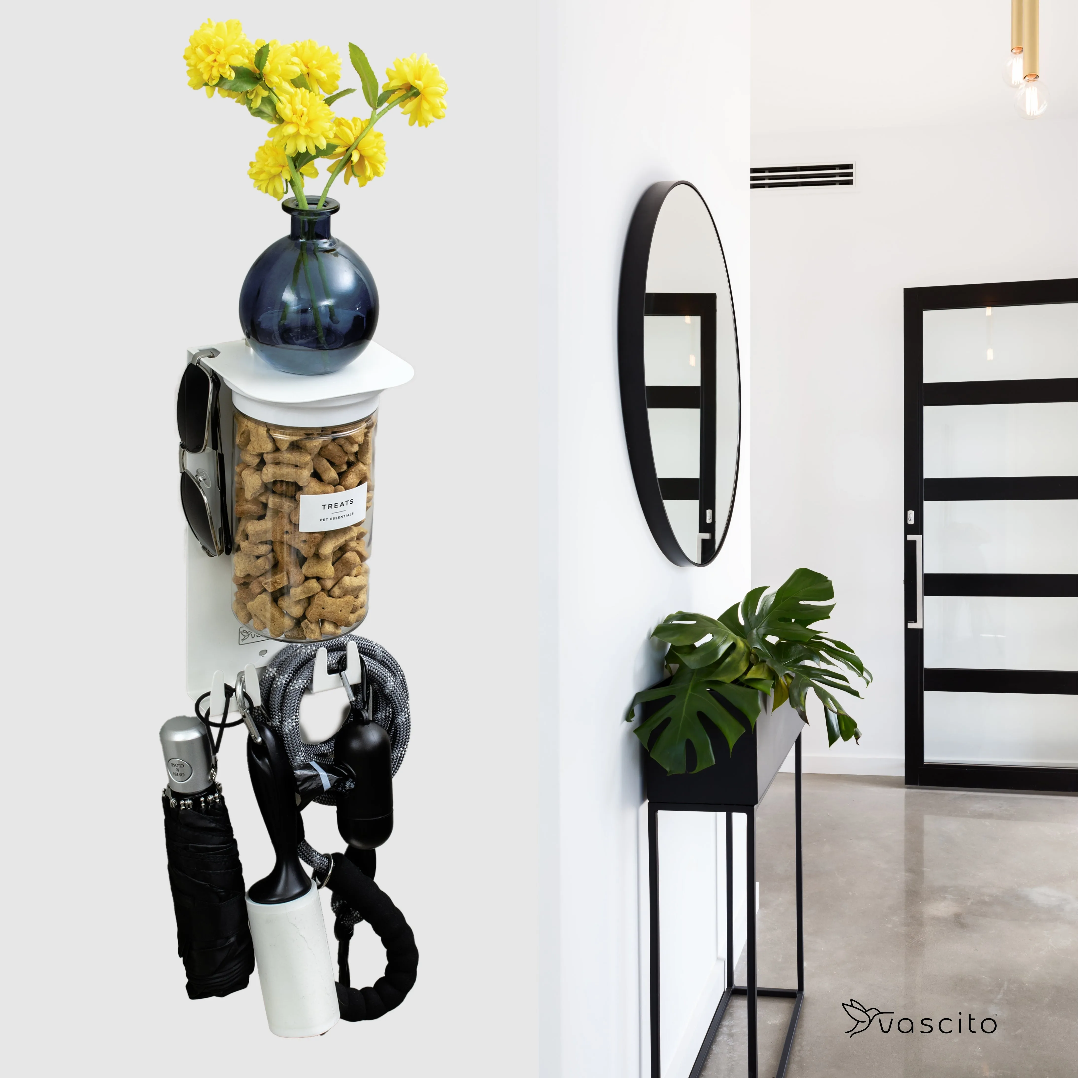 Dog Leash Holder for Wall, Dog Storage Organizer with 4.75" Dog Shelf