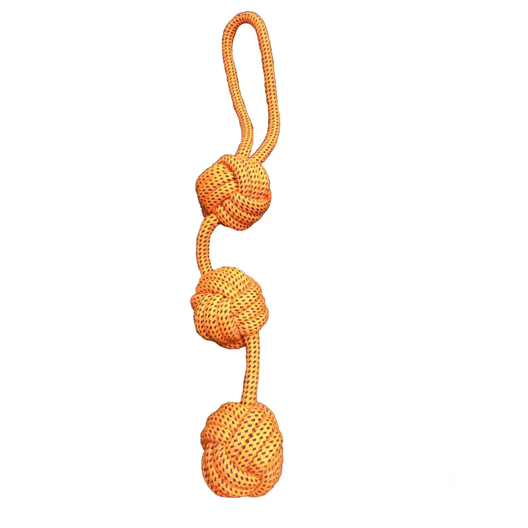 Dog Rope Toy -Triple Ball Long Rope Pet Toy