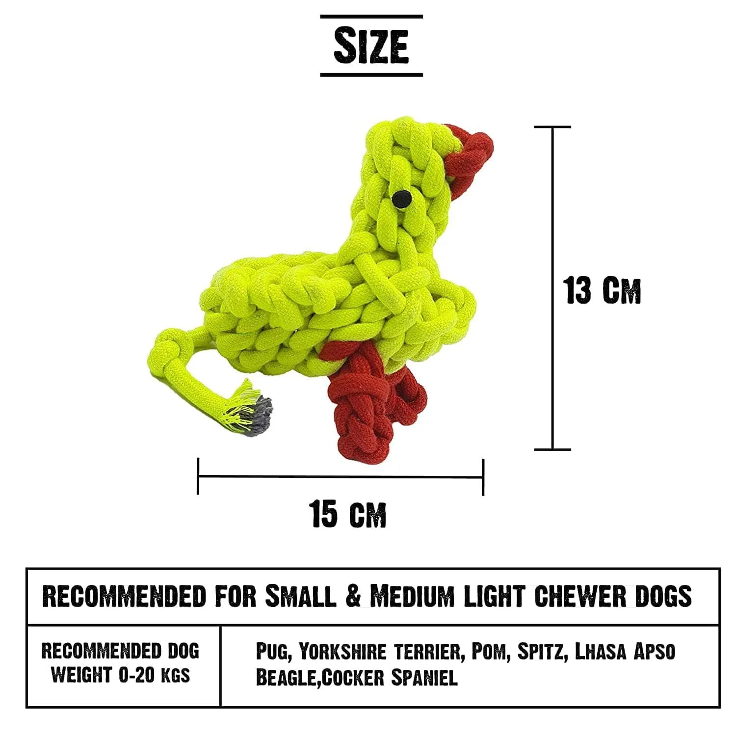 Dogitos Cotton Chicken Shaped Rope Toy for Dogs