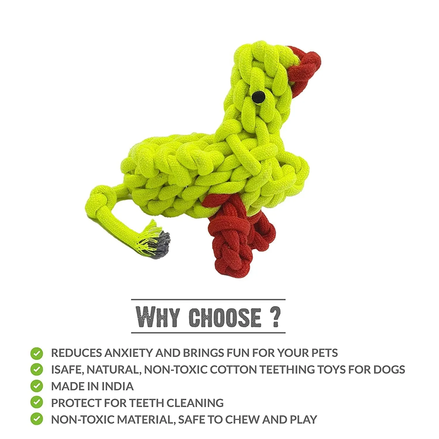 Dogitos Cotton Chicken Shaped Rope Toy for Dogs