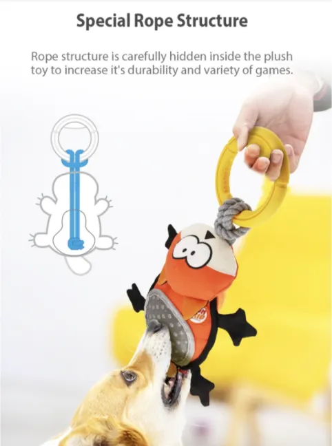 GiGwi Iron Grip Series: Pet Tug Toys - Crocodile, Duck, Tiger