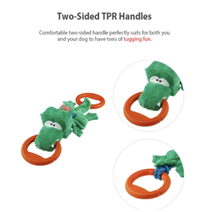 GiGwi Iron Grip Series: Pet Tug Toys - Crocodile, Duck, Tiger