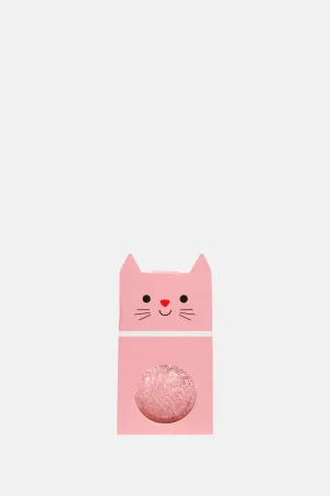 Glitter Bouncy Ball Pink Cat