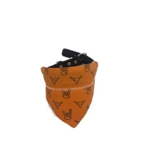 Handmade Reversible Hoook'Em Longhorns Dog Bandana for Austin, TX Fans