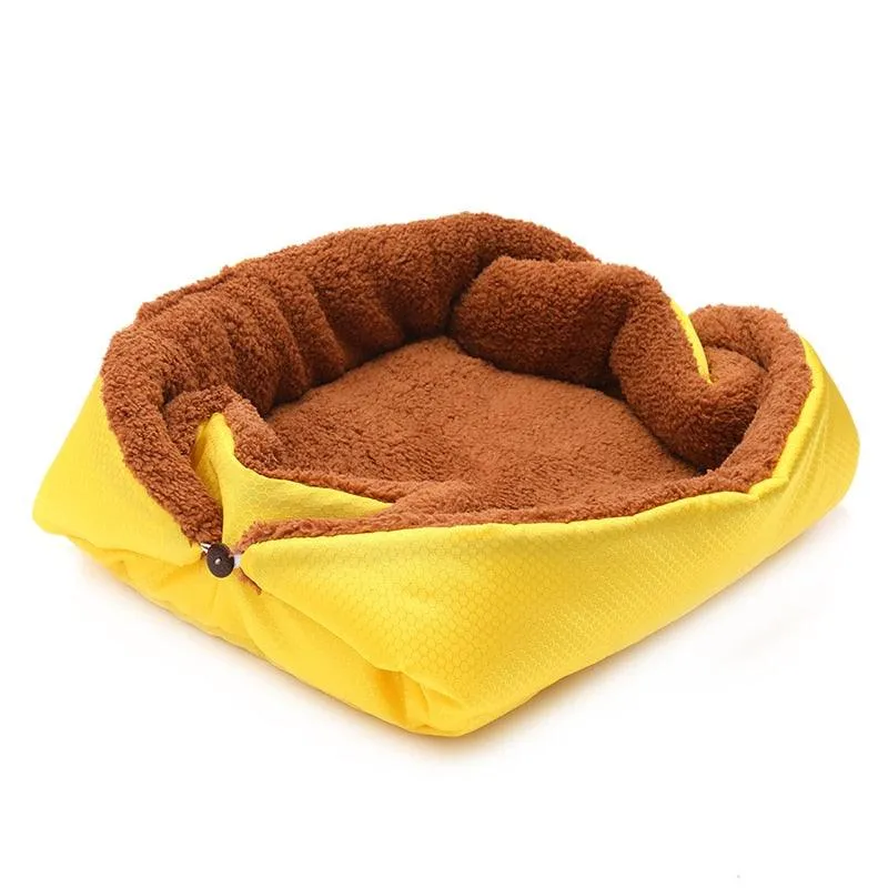 Long Plush Cat Bed Warm Kitten Lounger Cushion Mat