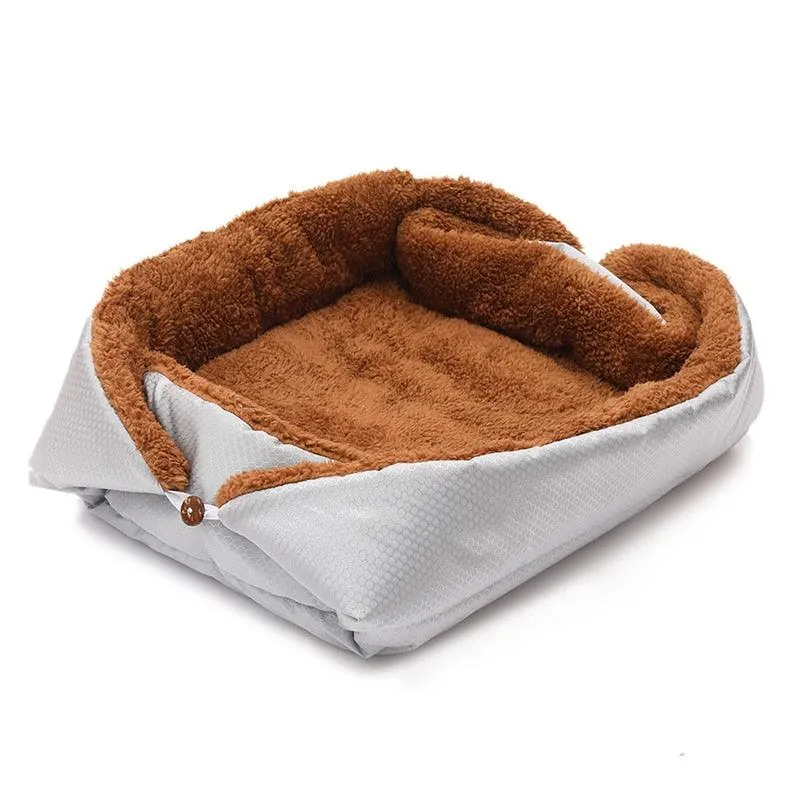 Long Plush Cat Bed Warm Kitten Lounger Cushion Mat