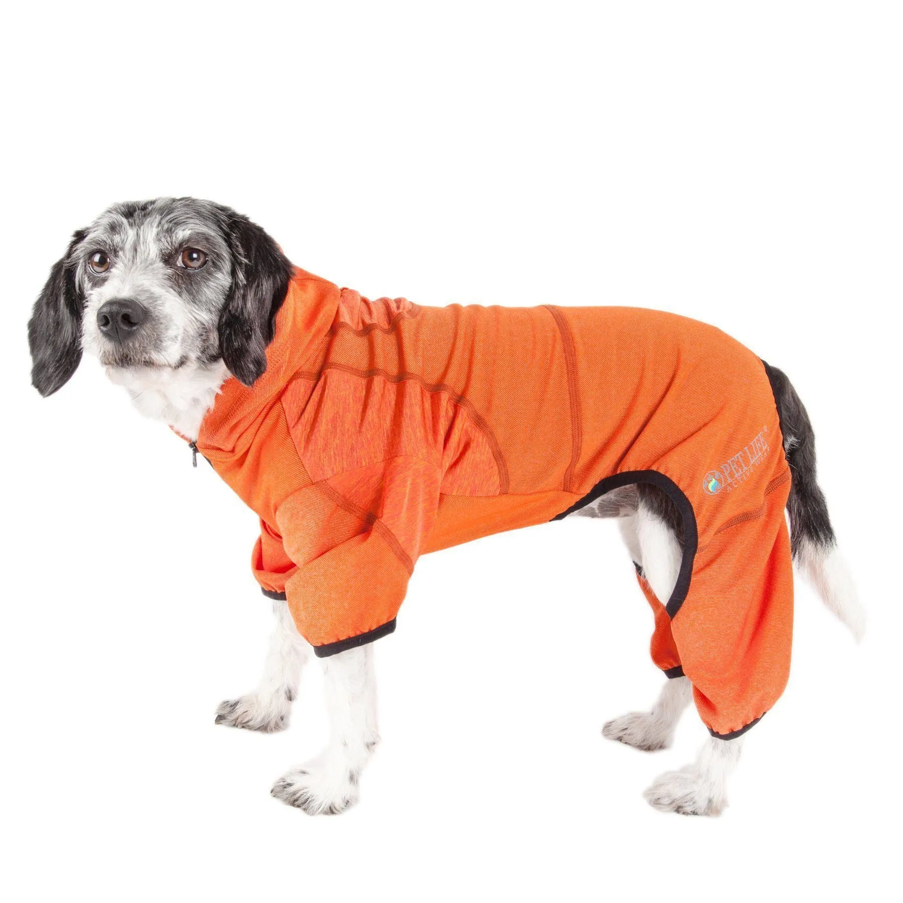 Pet Life ® Active 'Pawsterity' Mediumweight 4-Way-Stretch Yoga Fitness Dog Tracksuit Hoodie