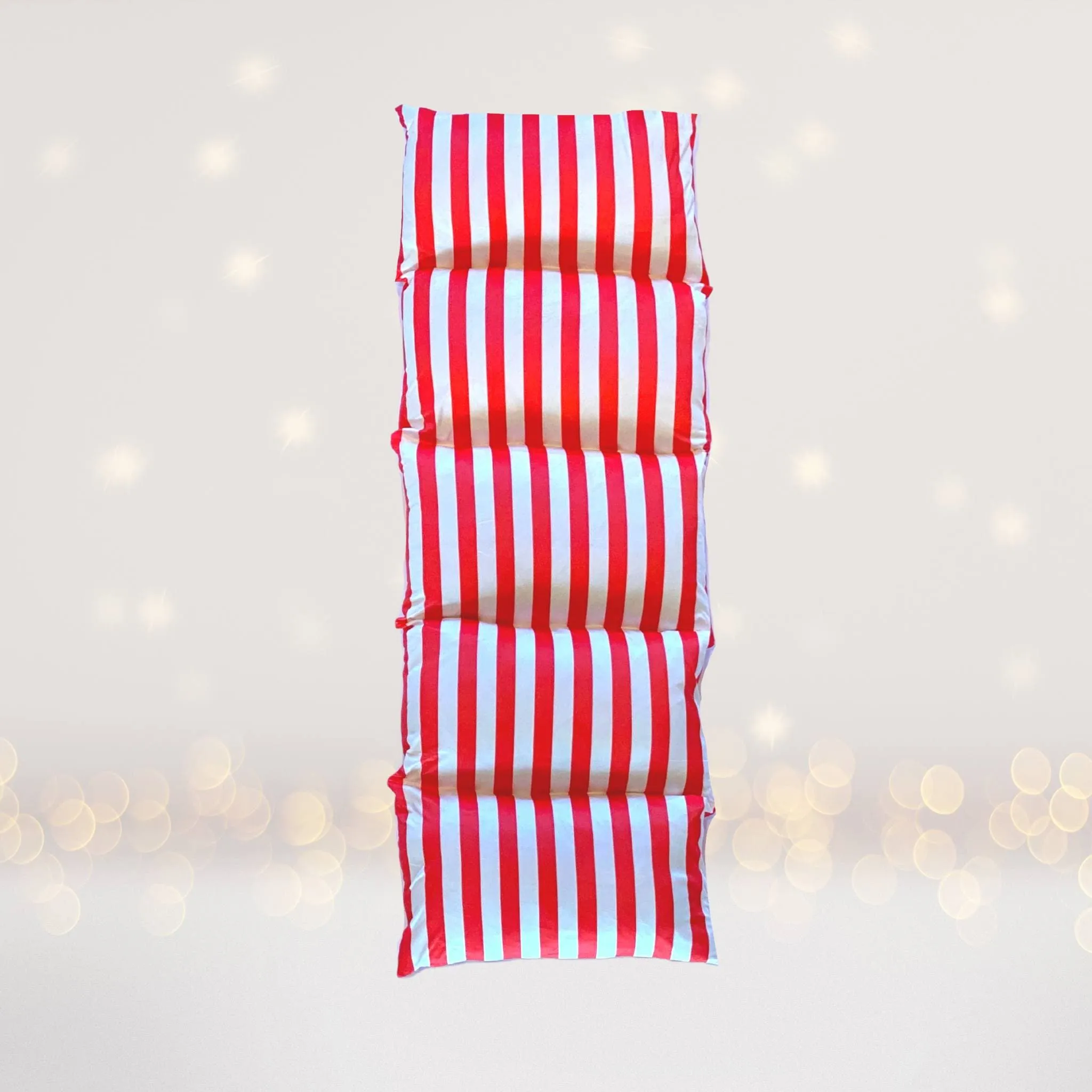 Red and White Stripe Pillow Bed, Floor Lounger, Sleepover Bed