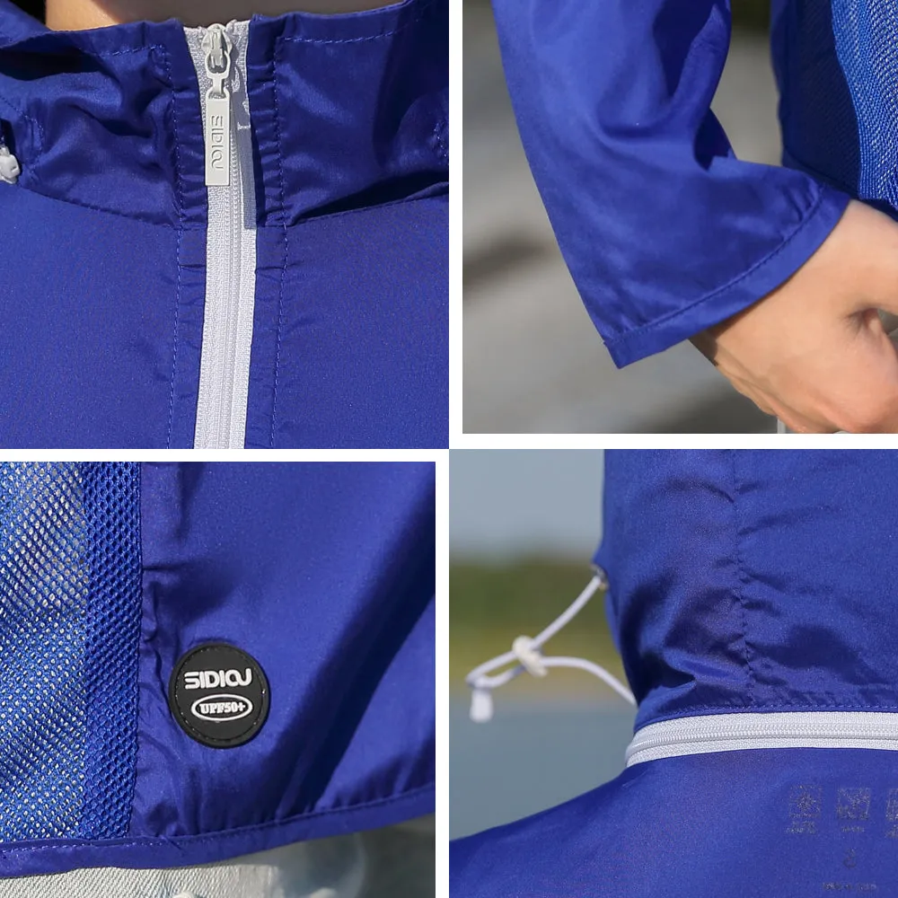 Sidiou Group Anniou High Quality Outdoor Wind Breaker Jacket Anti UV Upf 50 Hoodie Side Breathable Mesh Sports Skin Light Jacket