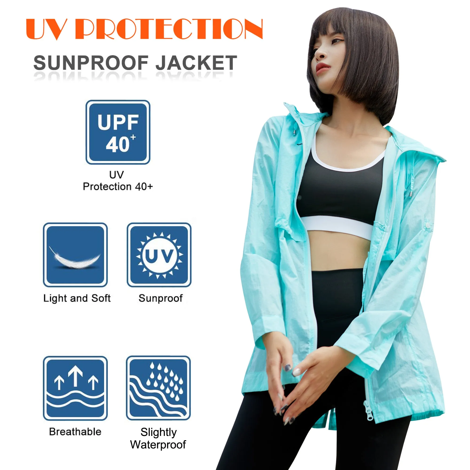 Sidiou Group Anniou UPF40  Sunproof Windbreaker Hoodie Jacket Quick Dry Breathable Waterproof Coat For Cycling Sun Protection Jackets
