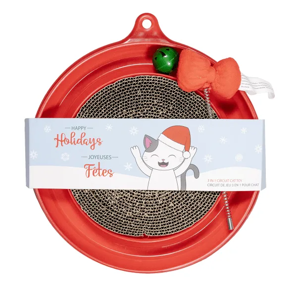 Silver Paw Holiday Circuit with Scratch Pad Cat Toy
