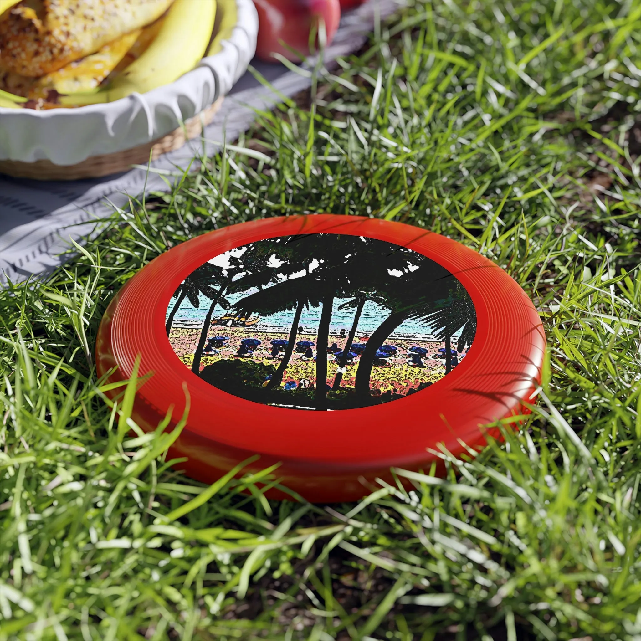 Wham-O Frisbee ...  "A Beautiful Beach Amongst The Palms" ... The Outrigger Waikiki, Honolulu, Oahu ... Original Works ...