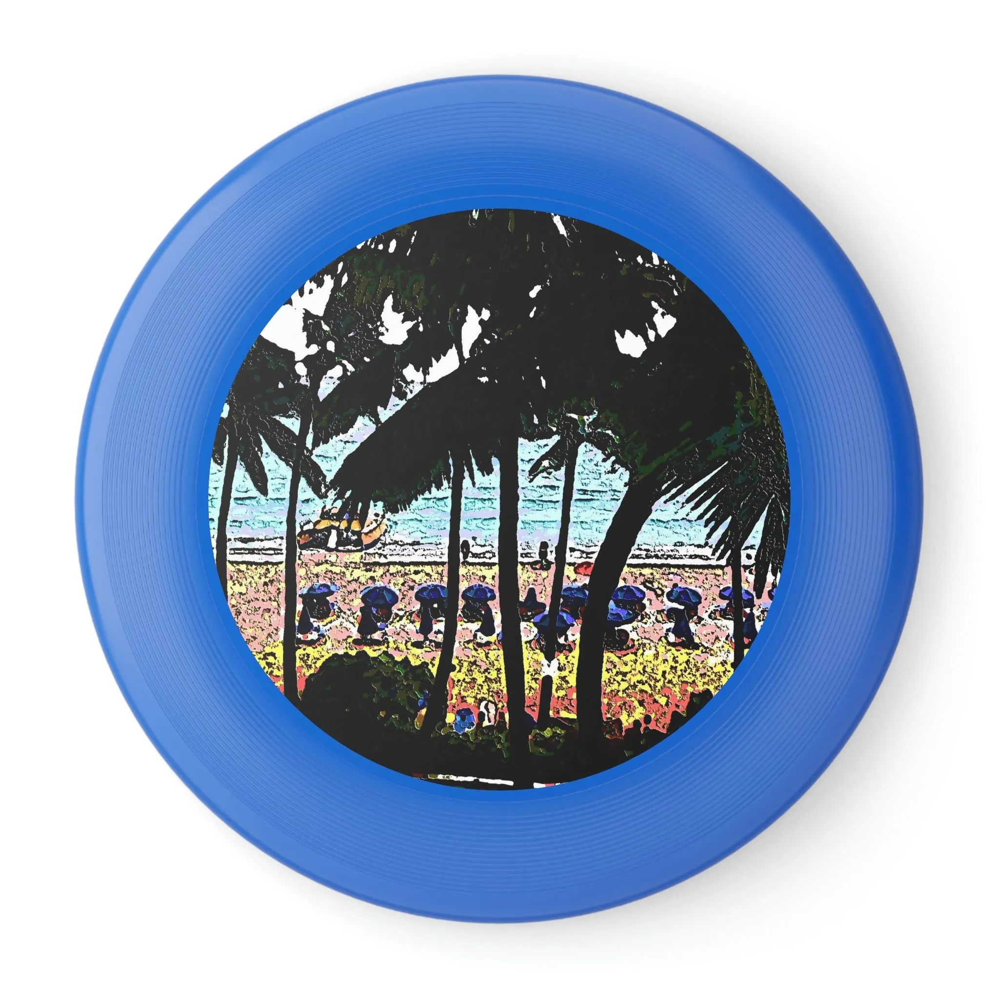 Wham-O Frisbee ...  "A Beautiful Beach Amongst The Palms" ... The Outrigger Waikiki, Honolulu, Oahu ... Original Works ...