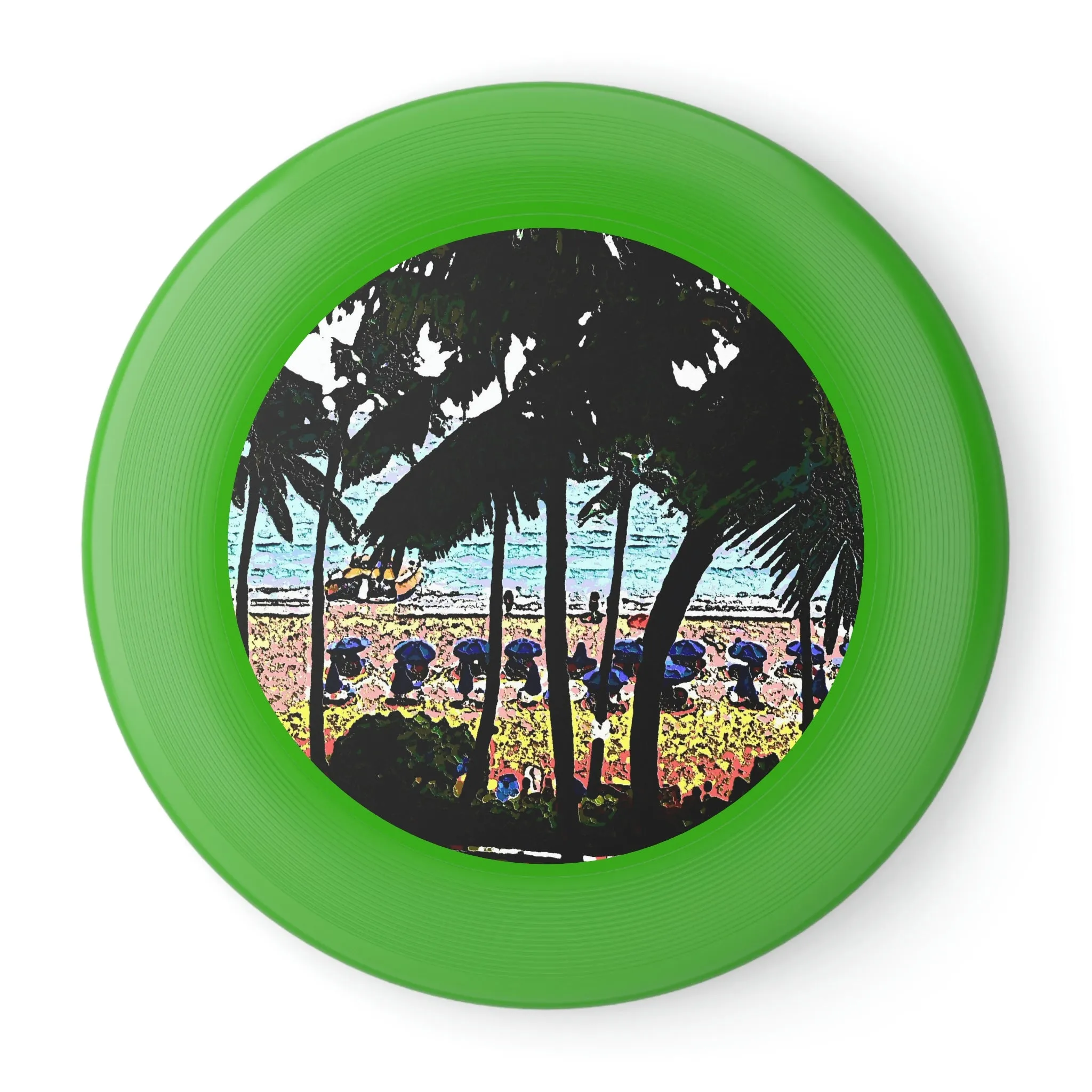 Wham-O Frisbee ...  "A Beautiful Beach Amongst The Palms" ... The Outrigger Waikiki, Honolulu, Oahu ... Original Works ...