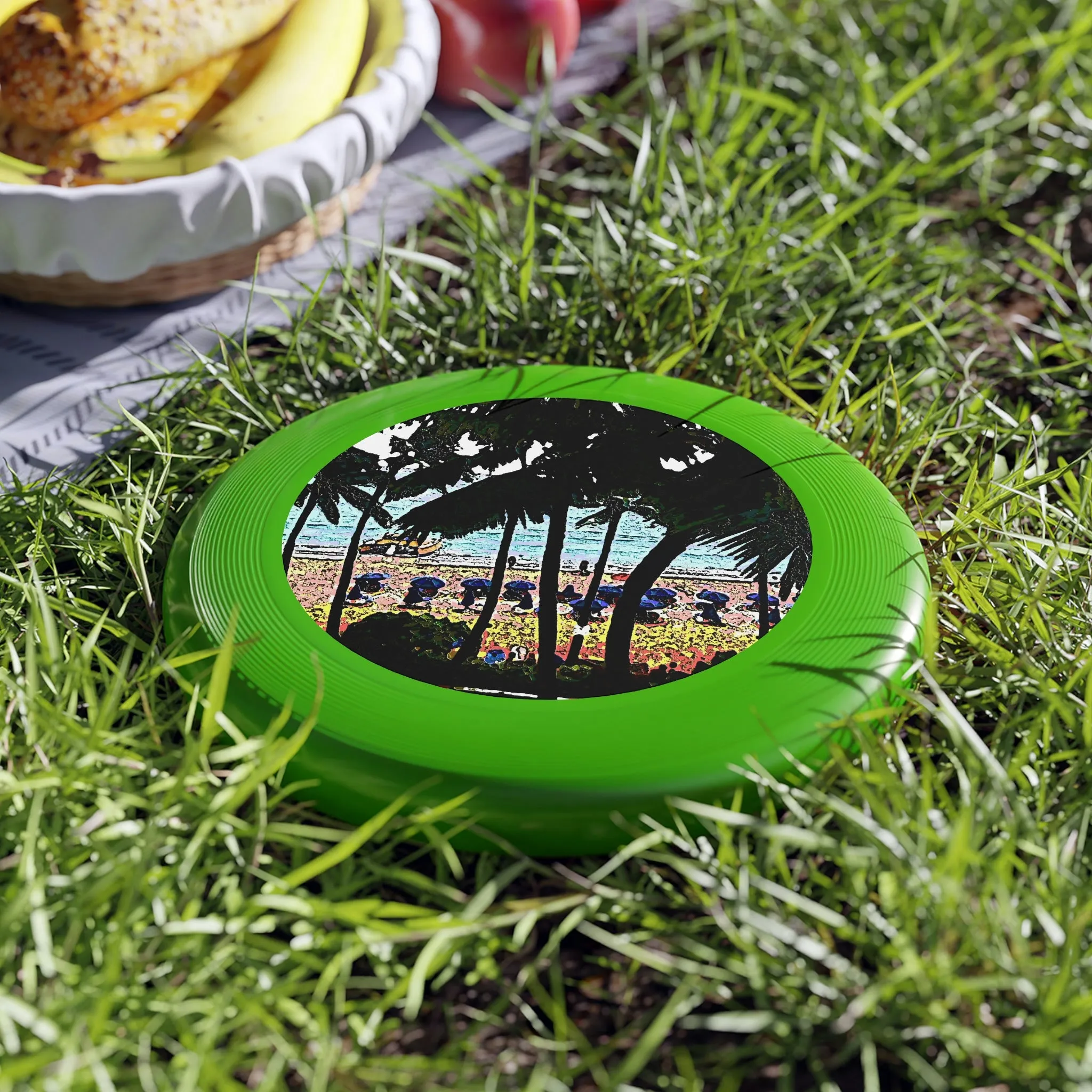 Wham-O Frisbee ...  "A Beautiful Beach Amongst The Palms" ... The Outrigger Waikiki, Honolulu, Oahu ... Original Works ...